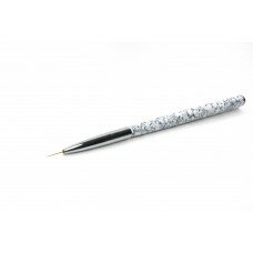 Кисть для дизайна тонкая с мраморной ручкой