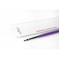 Кисть для геля прямоугольная с фиолетовой ручкой